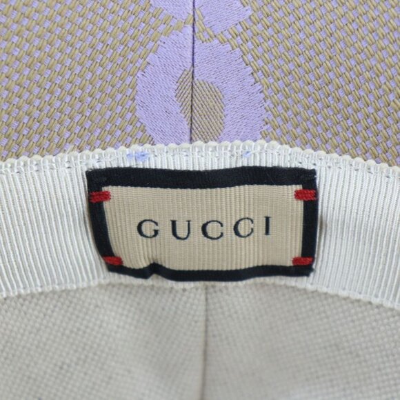 Gucci Bucket Hat Canvas Leather Beige Light Purple Jumbo GG Hat main image 7